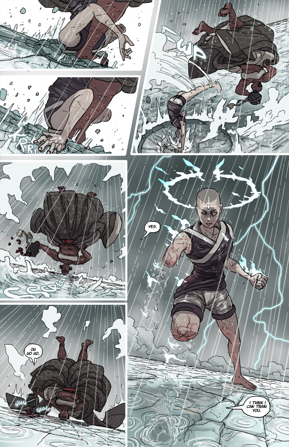 this is where this comic was inevitably going to go, two bald very fucked up women beating the shit out of each other in the rain