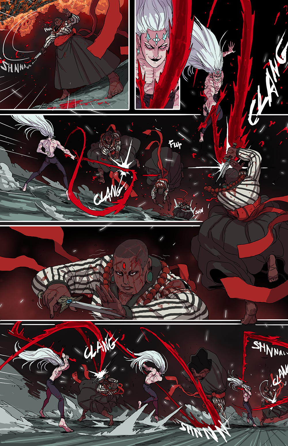 dueling my nemesis on the face of a giant god ship with my blood sword to prove that im the coolest